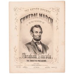 1865 Printed Funeral March to the Memory of Abraham Lincoln The Martyr President