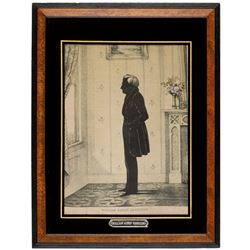 c. 1840 William Henry Harrison Silhouette Printed Cloth Textile Not in Threads