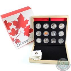 2013 Canada $10 Complete 12-coin O Canada Series Subscription Set (Niagara Falls coin capsule has a 