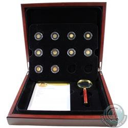 The World's Smallest Gold 10-coin Collection issued by the RCM in Deluxe Display Box with Magnifying