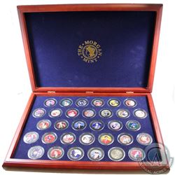Set of 33x Elvis Presley coloured Commemorative USA Half Dollars in a Large Morgan Mint Deluxe Displ