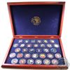 Image 1 : Set of 33x Elvis Presley coloured Commemorative USA Half Dollars in a Large Morgan Mint Deluxe Displ