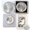 Image 1 : Lot of 4x .999 Fine Silver Coins/Bar. You will receive 2016 Australia 1oz Kangaroo, 2012 Mexico Libe