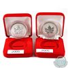 Image 1 : Pair of 2005 Canada VE Days & VJ Day Privy Silver Maple Leafs. Coins come encapsulated in red displa
