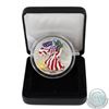 Image 1 : 2000 USA 1oz .999 Fine Silver Colourized Eagle Encapsulated in Black Display Box (Coin is toned & Ca