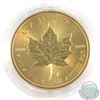 Image 1 : 2014 Canada 1oz .9999 Fine Silver 24k Gold Gilded Maple Leaf Coin (Tax Exempt)