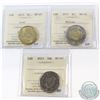 Image 1 : Group Lot 2015 $2 (McCrae), Loon $1, and 50-cent ICCS Certified MS-65. 3pcs.