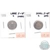 Image 1 : 1886 Large 6 & 1886 Small 6 Canada 5-cent F-VF (impaired) 2pcs.