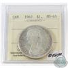 Image 1 : 1967 Canada $1 ICCS Certified MS-65