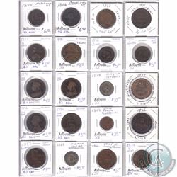 Estate Lot of 20x Miscellaneous Copper World Coinage in Plastic Page. 20pcs