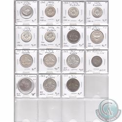 Estate Lot of 15x Australian Silver Coinage Dated 1910-1960 in Plastic Page. 15pcs