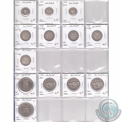 Estate Lot of 13x New Zealand Silver Coinage Dated 1933-1946 in Plastic Page. 13pcs