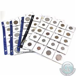 Estate Lot of 100x Various World Coinage Dated 1888-2004 in Plastic Pages. 100pcs