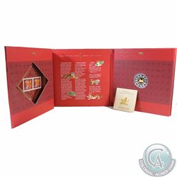 1998 Canada $15 Year of the Tiger Sterling Silver & Gold Plated Coin & Stamp Set. Comes with the ori
