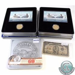 RCM lot of 2x 2010 Canada 100th Anniversary of the Canadian Navy Coin and Stamp Set, 2005 Canada 60t