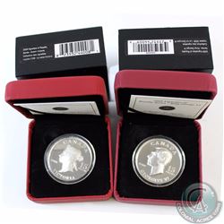 2x Canada $15 Vignettes of Royalty Series Sterling Silver Coins - 2008 Queen Victoria (Lightly toned