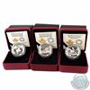 Image 1 : Lot of 3x 2015 Canada $10 Canoe Across Canada Fine Silver Coins - Magnificent Mountains, Splendid su