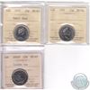 Image 1 : Lot of 3x Canada ICCS Certified 25-cent coins. This lot includes the 1973 Small Bust MS-65, 1991 MS-