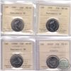 Image 1 : Lot of 4x Canada 25-cent ICCS Certified Coins. This lot includes the following 25-cent coins: 1997 M