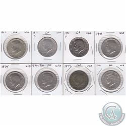 Estate Lot of 8x USA 50-cent Pieces. This lot includes the 1967, 1971D, 1972D, 1973, 1974, 1976, 197