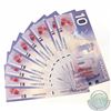 Image 1 : 9 x 2001 Short run $10.00 Notes with Prefix FEN and Consecutive Serial Numbers. 9 pcs
