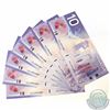 Image 1 : 8 x 2001 $10.00 Notes with Knight-Dodge Signatures and Consecutive Serial Numbers. 8 pcs