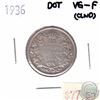 Image 1 : 1936 Canada 25-cent Dot VG-F (Cleaned)