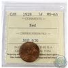 Image 1 : 1928 Canada 1-cent ICCS Certified MS-63 Red