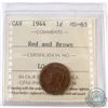 Image 1 : 1944 Canada 1-cent ICCS Certified MS-63 Red and Brown