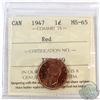 Image 1 : 1947 Canada 1-cent ICCS Certified MS-65 Red