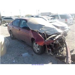 2005 - CHEVROLET MALIBU//REBUILT SALVAGE