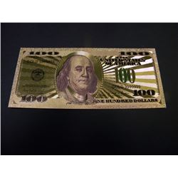 24K AMERICAN COLLECTIBLE GOLD FOIL 100 DOLLAR BILL