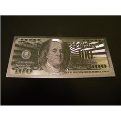 SILVER FOIL US AMERICAN 100 DOLLAR COLLECTIBLE BILL
