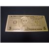 Image 1 : 24K GOLD FOIL AMERICAN 5 DOLLAR BILL