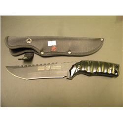 COLUMBIA SHANG ZING BLACK HANDLED HUNTING KNIFE WITH CASE