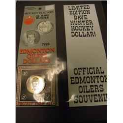 LIMITED EDITION 1983 DAVE HUNTER COLLECTORS EDMONTON OILERS HOCKEY DOLLAR