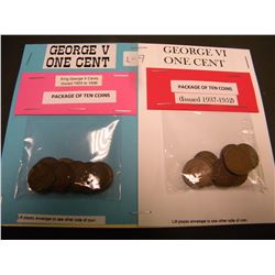 PACKAGE OF 1920-1936/1937-1952 GEORGE V ONE CENT COINS (20 COINS TOTAL)