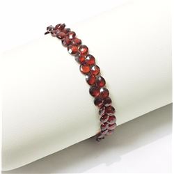 Sterling Silver Garnet (40.0ct) Bracelet, Insurance Value $500