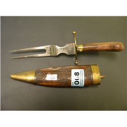 WOOD & BRASS BBQ FORK