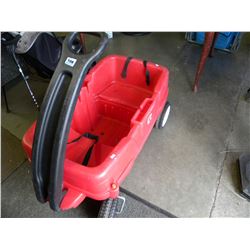 RED CHILDS PLASTIC WAGON