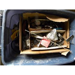 SMALL BLUE TUB OF MISC HARDWARE