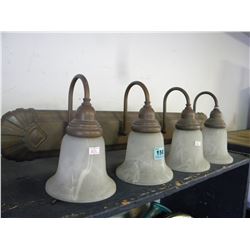 BRONZE & GLASS 4 LIGHT WALL FIXTURE