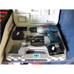 RYOBI CORDLESS DRILL WITH BATTERY AND CHARGER IN CASE