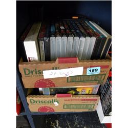2 BOXES OF DVDS