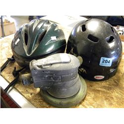 CHICAGO NEW MATIC POLISHER & 2 BIKE HELMETS (pawn shop item)