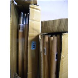 2 BOXES OF BROOM HANDLES