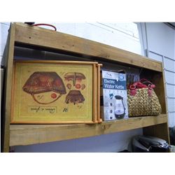 4 TV DINNER TRAYS/KETTLE/KNITTING SUPPLIES