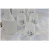 Image 2 : FROSTED GLASS DECANTR AND PAIR OF SILVER PLATE VASES