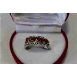 14 KT WHIE GOLD AND RUBY RING RETAIL $500