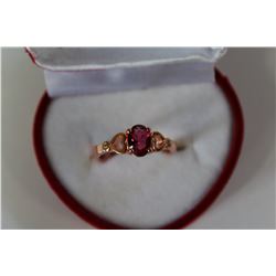 14KT ROSE GOLD RUBY RING RETAIL $300